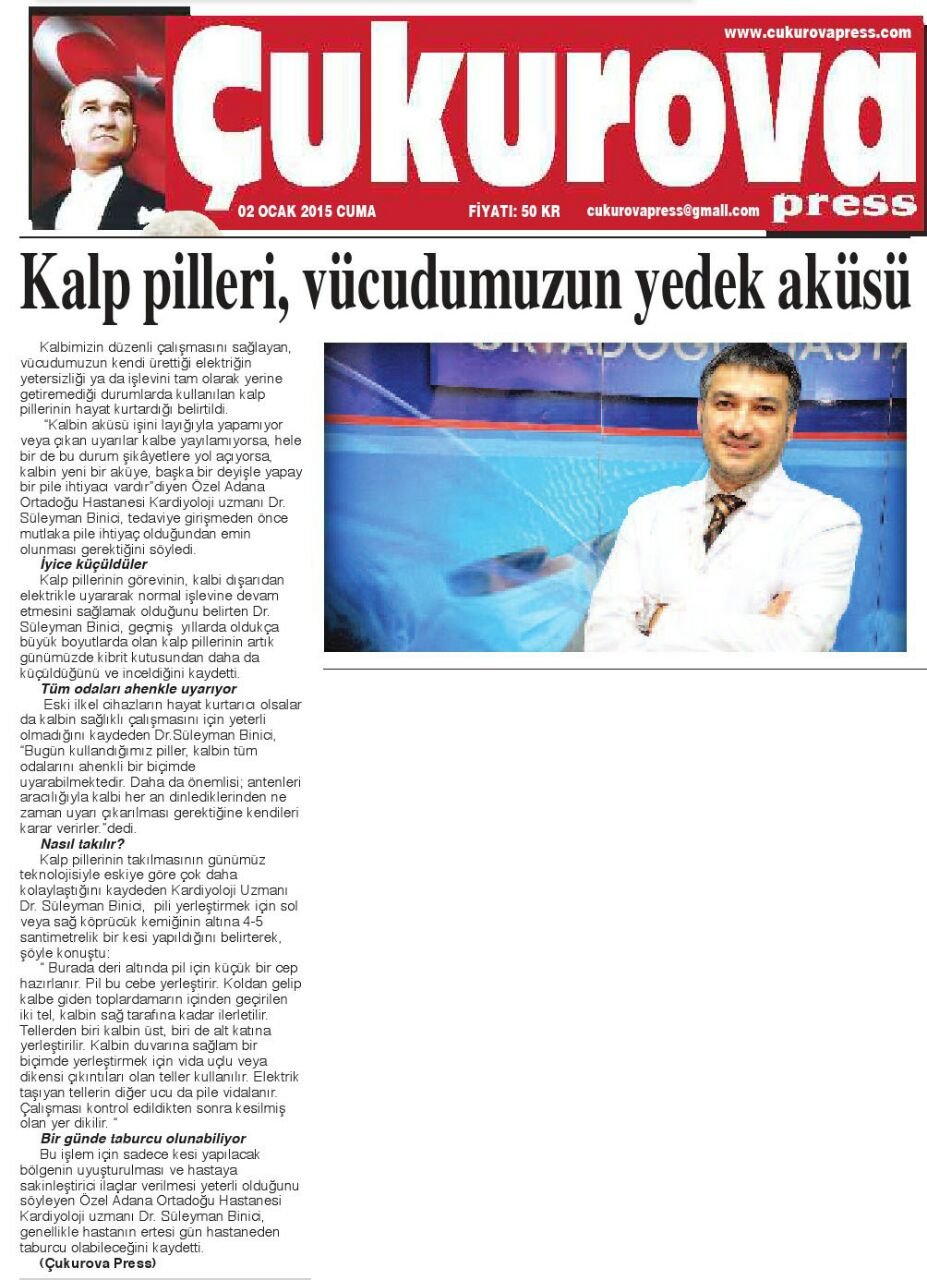 Çukurova Press Gazetesi Ortadoğu Hastanesi Haberleri