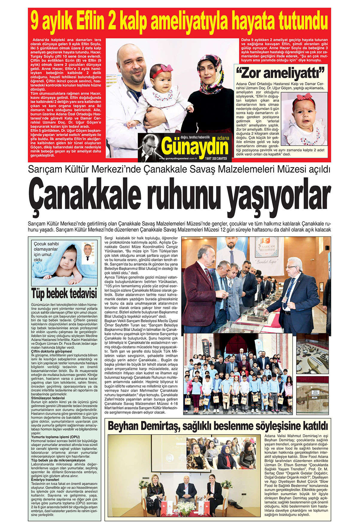 Günaydın Adana Gazetesi Ortadoğu Hastanesi Haberleri